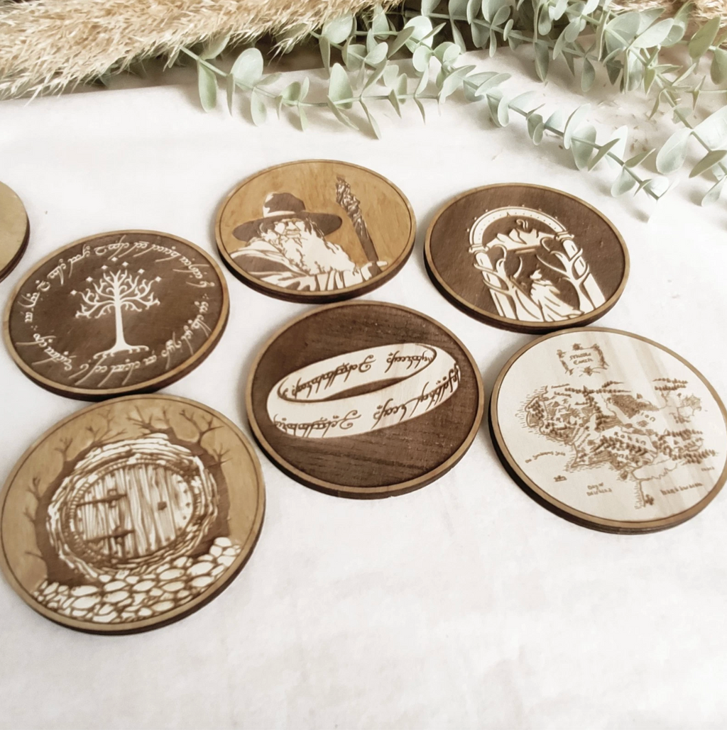 Wooden Coasters - (6 Pieces)